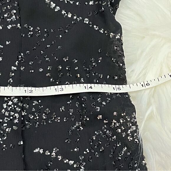 CFTC Studio Vintage 80’s Black Silk Beaded Evening Top M - Picture 9 of 10